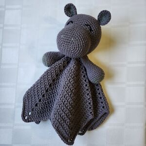 Handmade Crocheted Hippo Lovey
